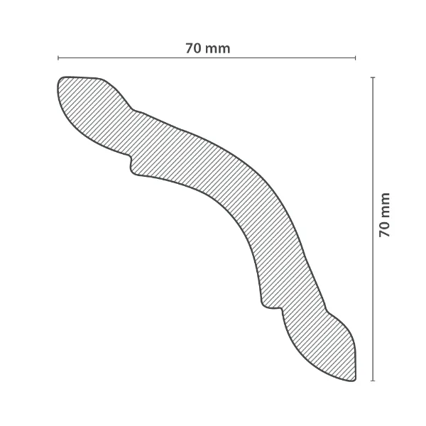 Moldura de Techo | Cornisa C100 (70x70mm) - Imagen 3
