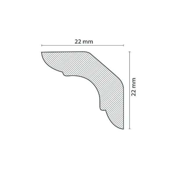 Moldura de Techo | Cornisa C30 (22x22mm) - Imagen 3