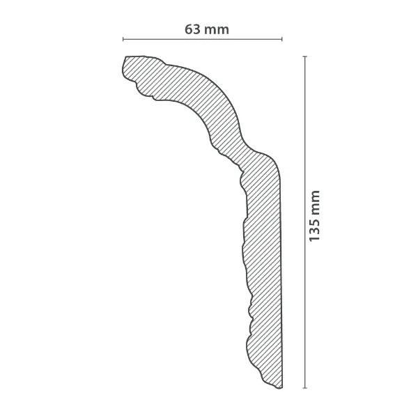 Moldura de Techo | Cornisa CARMEN (63x135mm) - Imagen 3