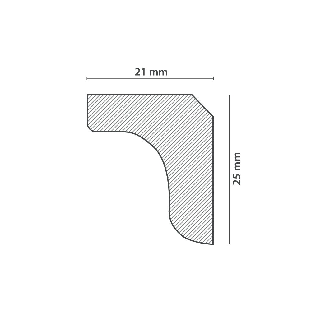 Moldura de Techo | Cornisa D25 (21x25mm) - Imagen 3
