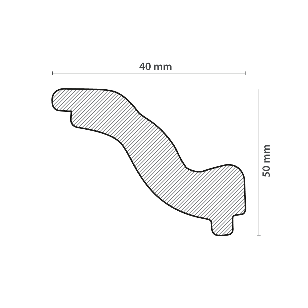 Moldura de Techo | Cornisa HO (40x50mm) - Imagen 3