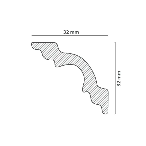 Moldura de Techo | Cornisa K35 (32x32mm) - Imagen 3