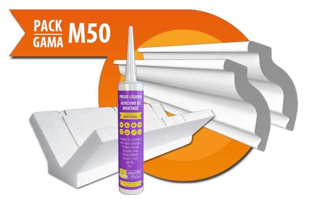 Paqueta Cornisa Moldura de Techo M50 Adhesivo