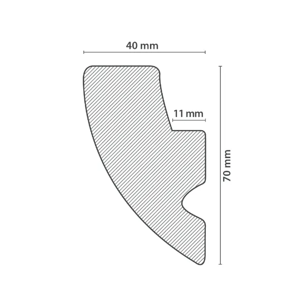 Moldura de Techo | Cornisa ANJA (Luz Indirecta LED) (40x70mm) - Imagen 3