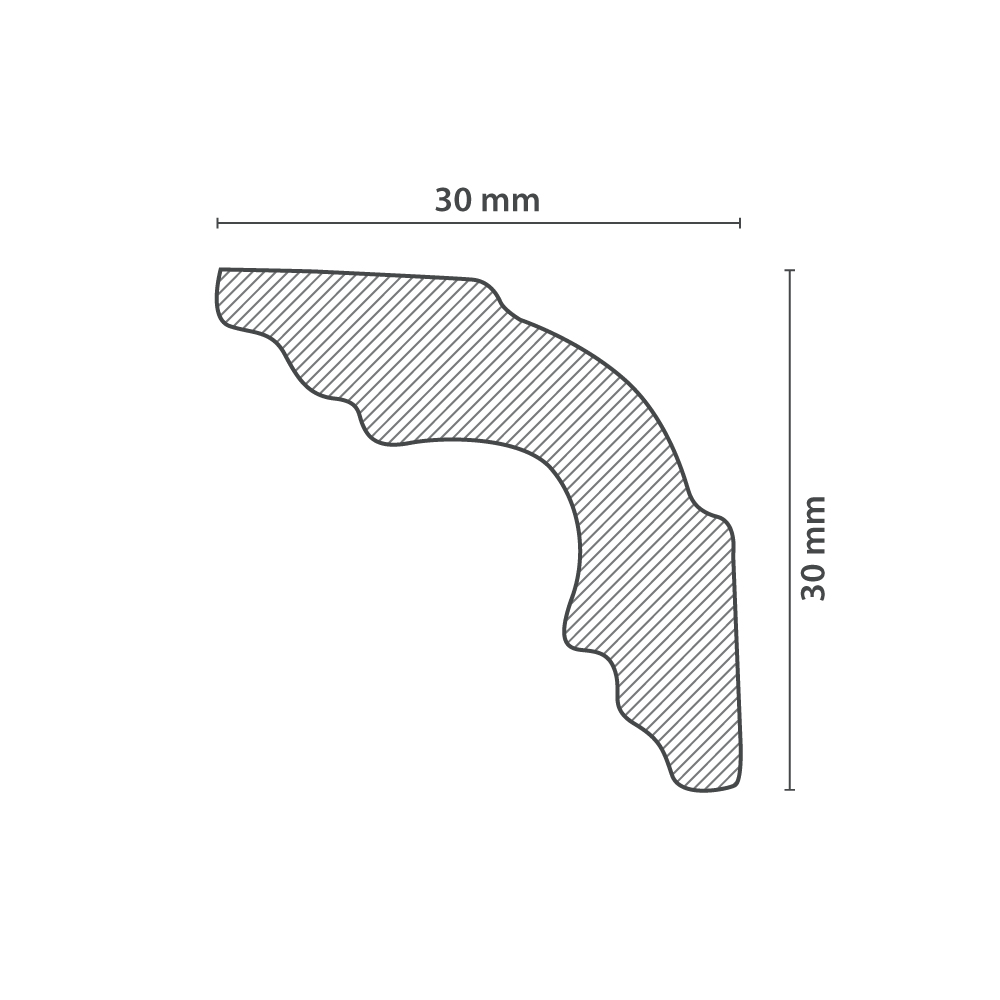 Moldura de Techo | Cornisa UP22 (30x30mm) - Imagen 3