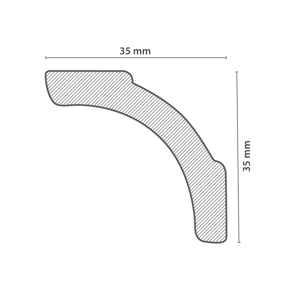 Moldura de Techo | Cornisa UP24 (35x35mm) - Imagen 3